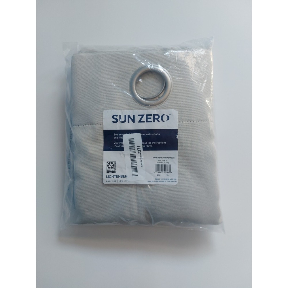 Sun Zero Preston Grommet Blackout 40‎ x 95 Pearl Curtain one Panel